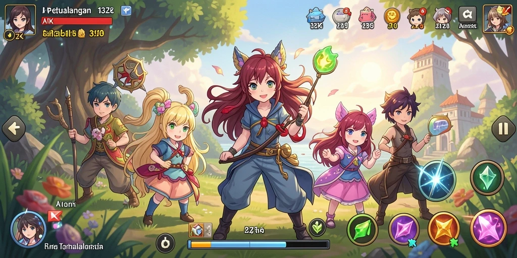Tampilan gameplay seru di dunia anime 33ZK.