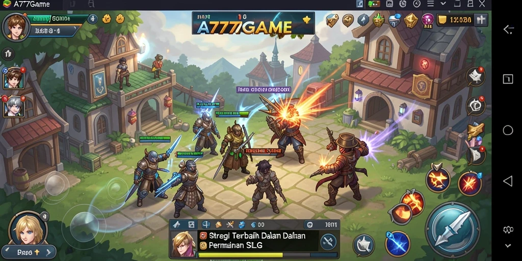 Screenshot A777GAME menampilkan aksi strategi yang intens.