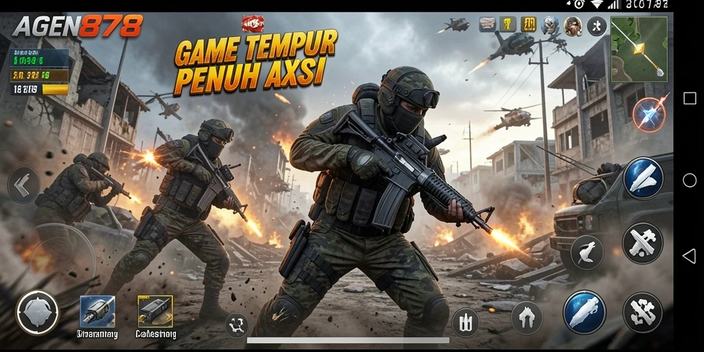 Tampilan gameplay AGEN878 dengan aksi tempur yang seru.