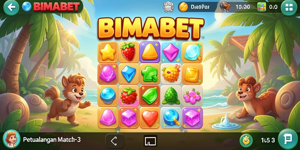Tampilan permainan BIMABET dengan kombinasi warna-warna cerah.