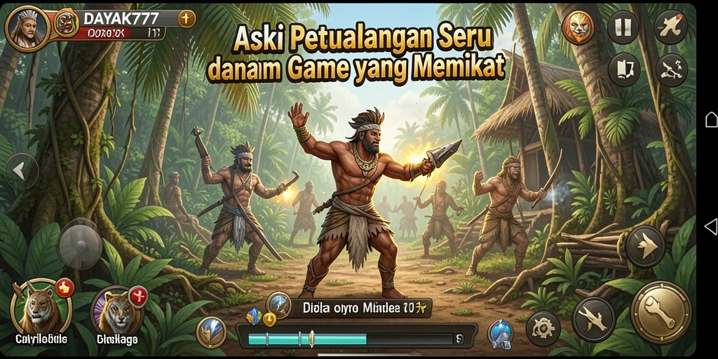 Tampilan gameplay seru dari DAYAK777 dengan aksi mendebarkan.