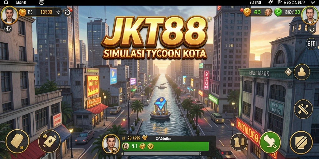 Screenshot gameplay JKT88 menampilkan pengelolaan kota yang seru.
