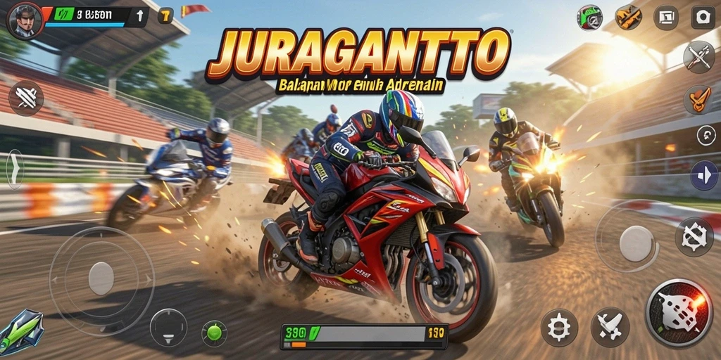 Gameplay balap motor seru dan mendebarkan di JURAGANTOTO.