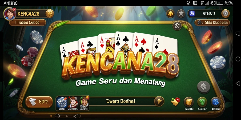 Screenshot gameplay KENCANA28 menampilkan pertandingan domino yang seru.
