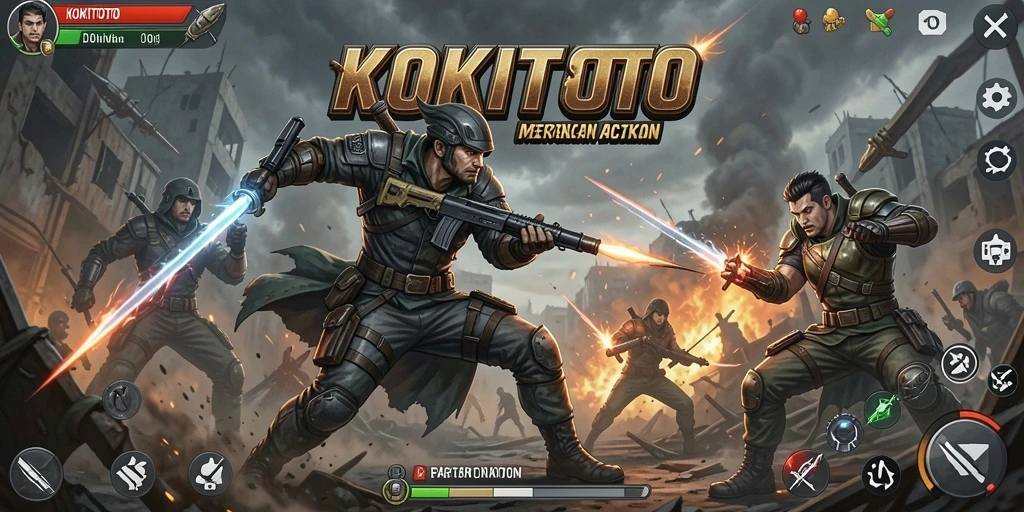 Tampilan gameplay KOKITOTO yang penuh aksi dan mendebarkan.