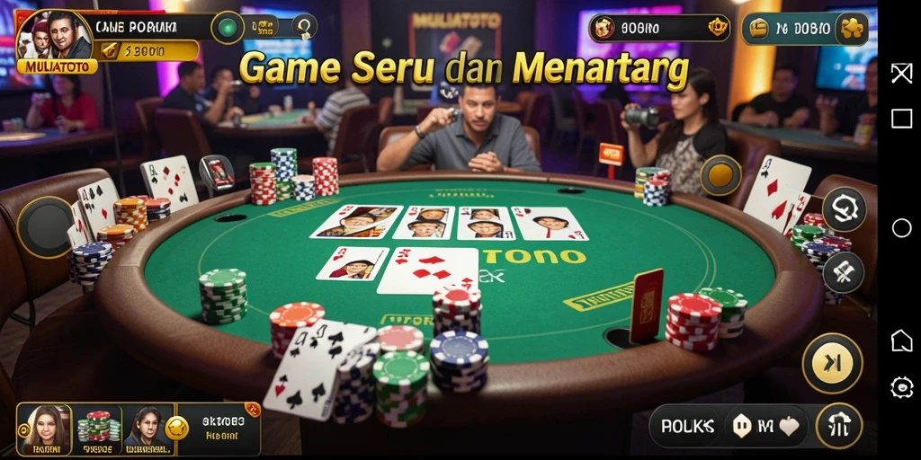 Tampilan gameplay Poker yang menegangkan dan menarik di MULIATOTO.