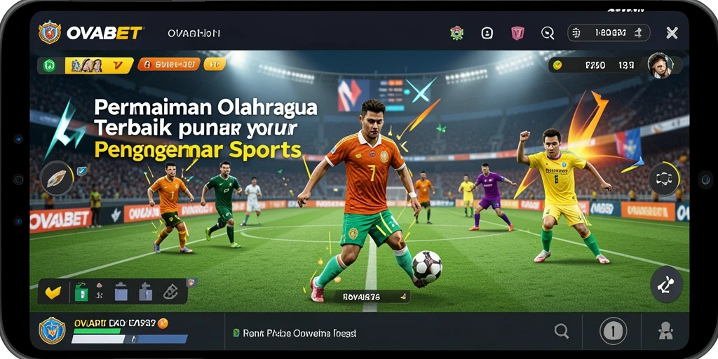 Screenshot utama OVABET menampilkan gameplay mendebarkan olahraga.
