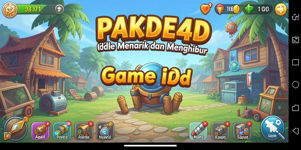 Tampilan gameplay PAKDE4D dengan karakter pengelola sumber daya.