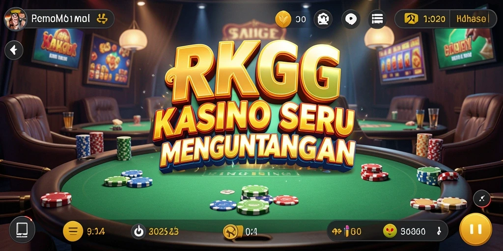 Screenshot menunjukkan gameplay kasino menarik di RKGG.