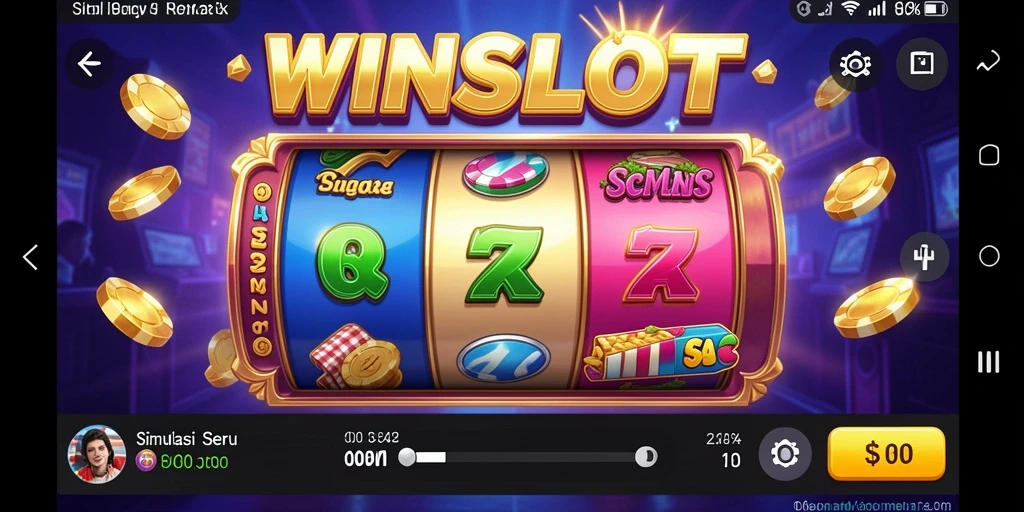 Screenshot utama WINSLOT menampilkan gameplay slot yang penuh warna dan interaktif.